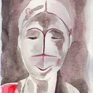 a watercolor of a woman's face